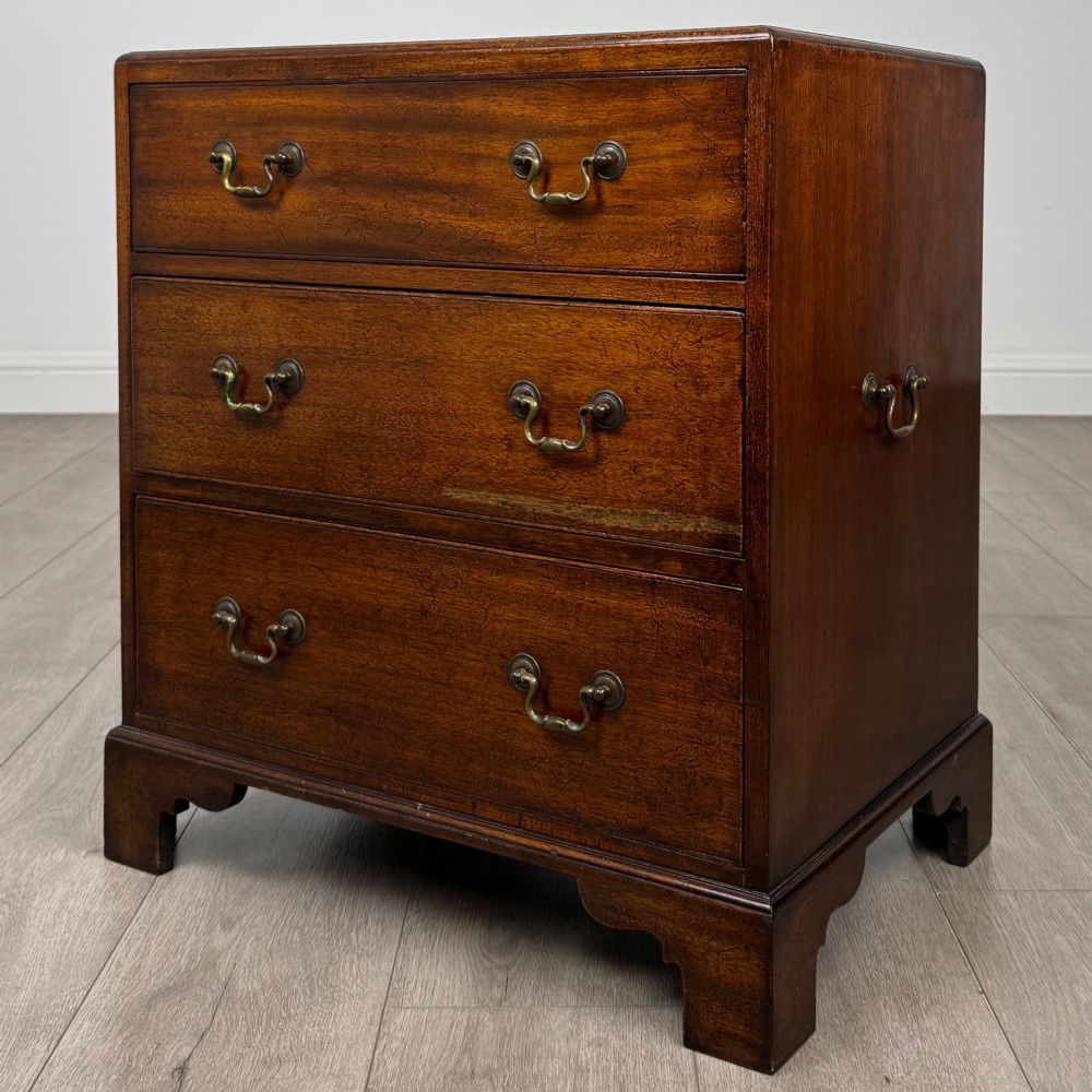 Antique 20th Century Small Campaign Style Chest Of Drawers View II