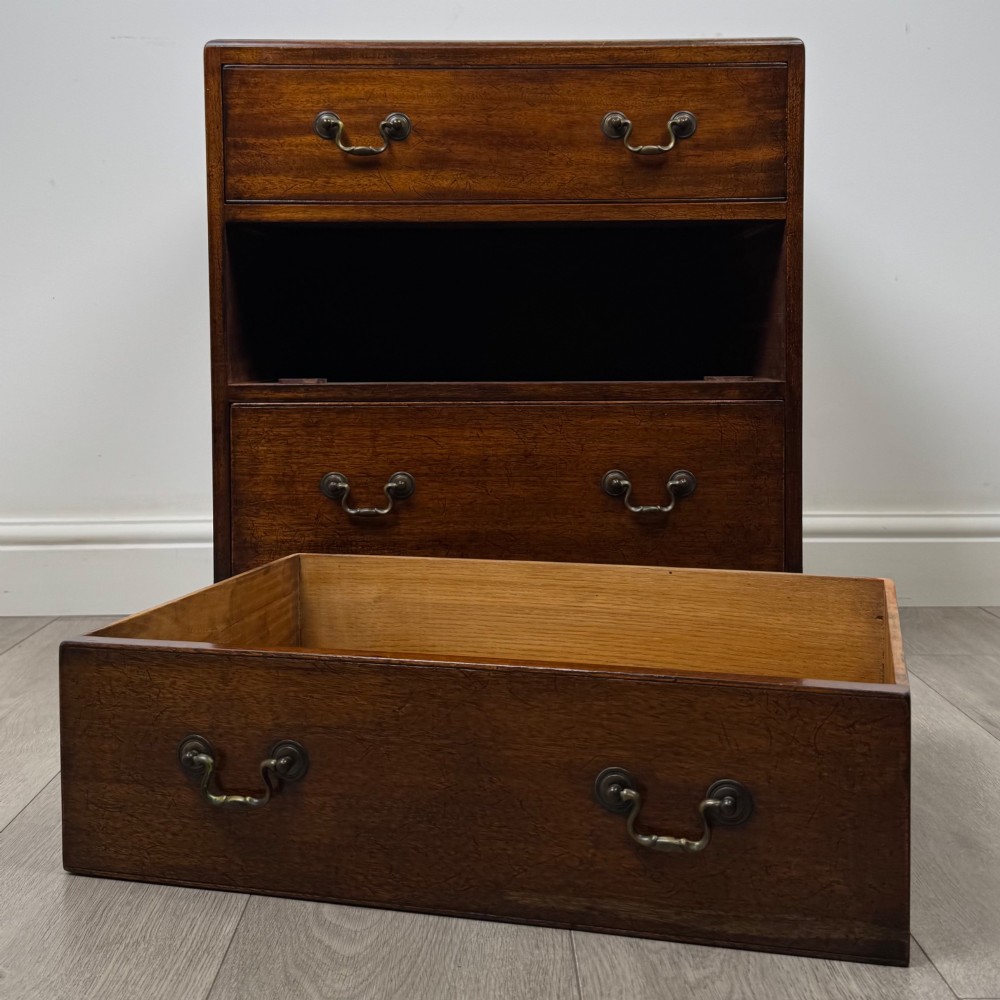 Antique 20th Century Small Campaign Style Chest Of Drawers View X