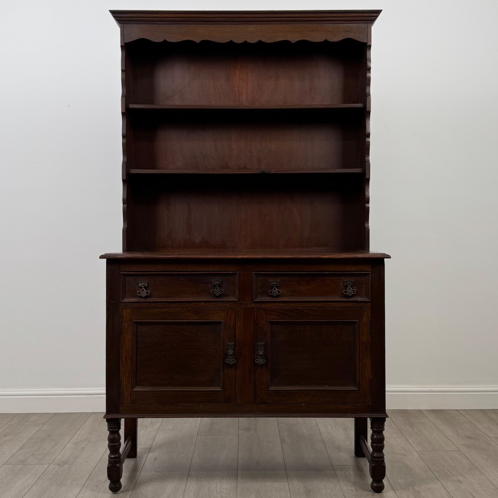 Antique 20th Century Edwardian Welsh Dresser In Oak