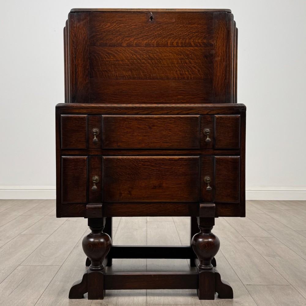 Antique 20th Century Edwardian Bureau In Oak
