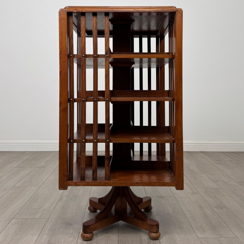 Antique 20th Century Edwardian Revolving Bookcase In Oak