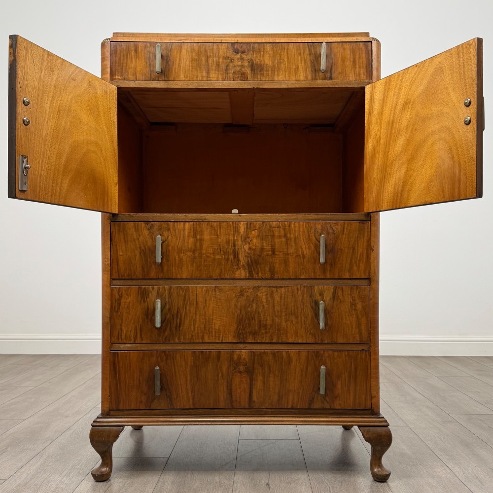 Vintage 20th Century Cupboard In Figured Walnut View II