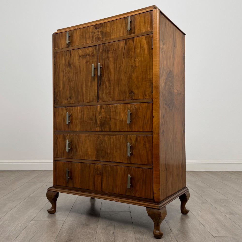 Vintage 20th Century Cupboard In Figured Walnut View III