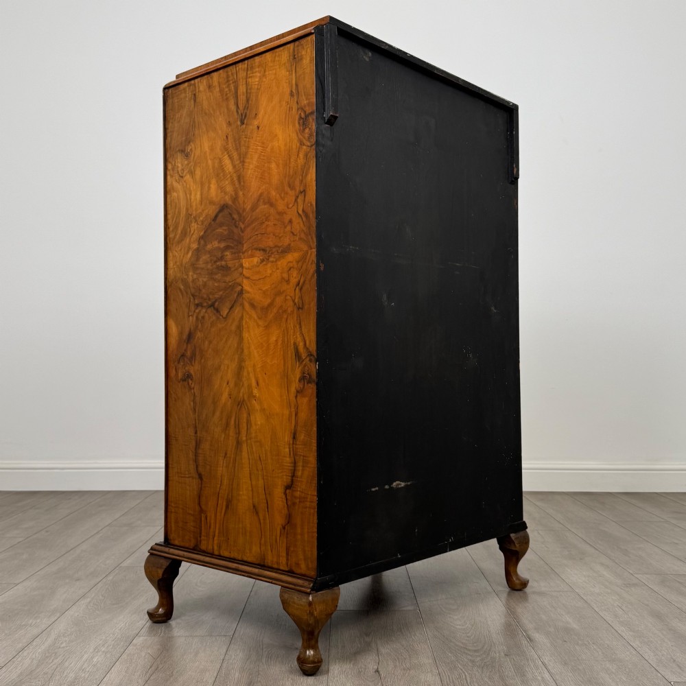 Vintage 20th Century Cupboard In Figured Walnut View V