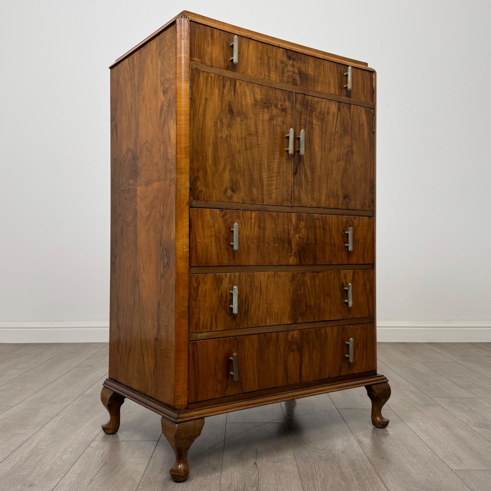 Vintage 20th Century Cupboard In Figured Walnut View IX