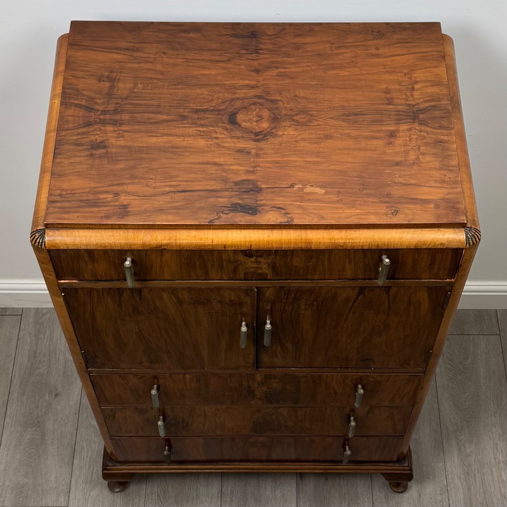 Vintage 20th Century Cupboard In Figured Walnut View X