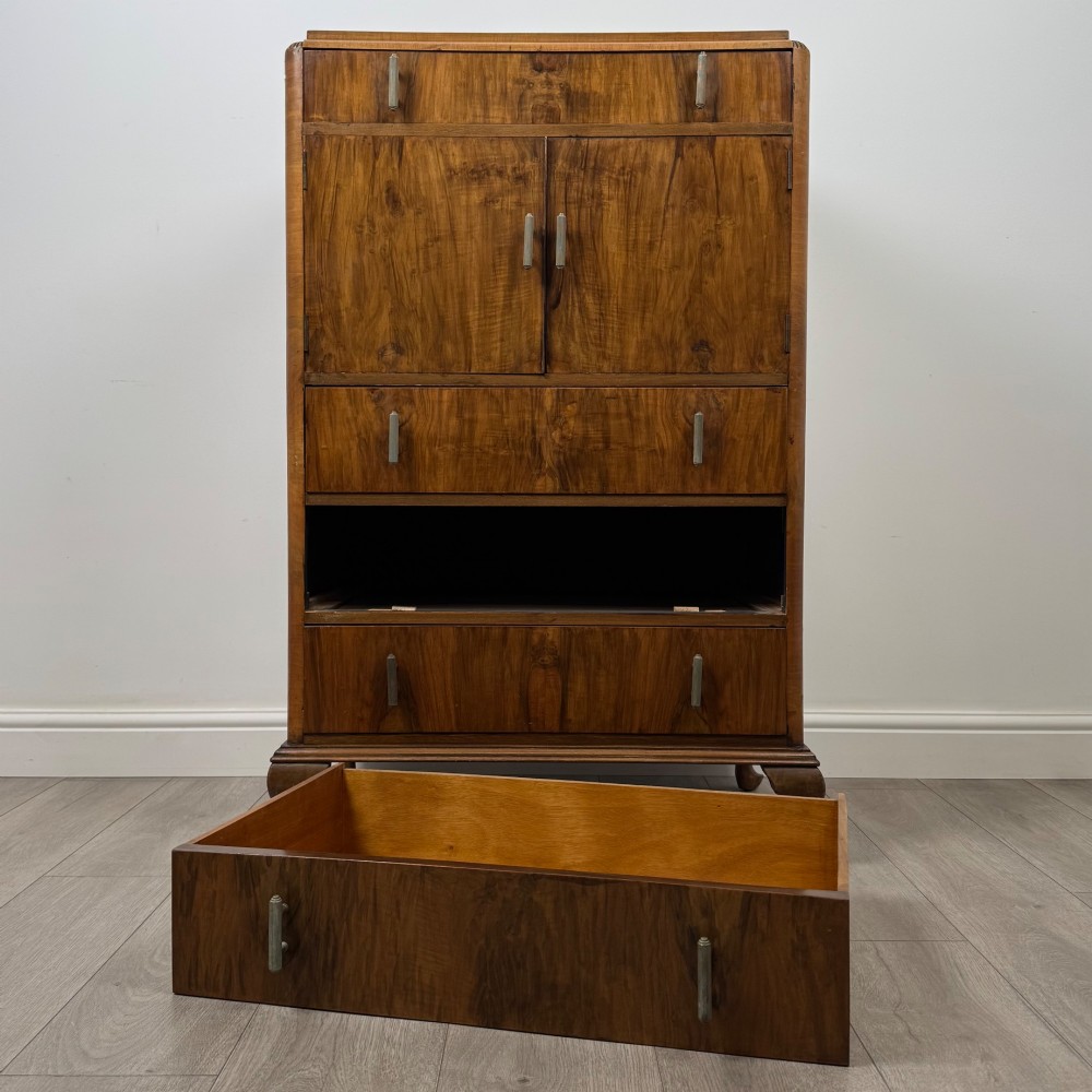 Vintage 20th Century Cupboard In Figured Walnut View XI