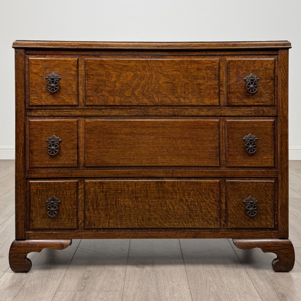 Antique 20th Century Chest Of Drawers In Oak