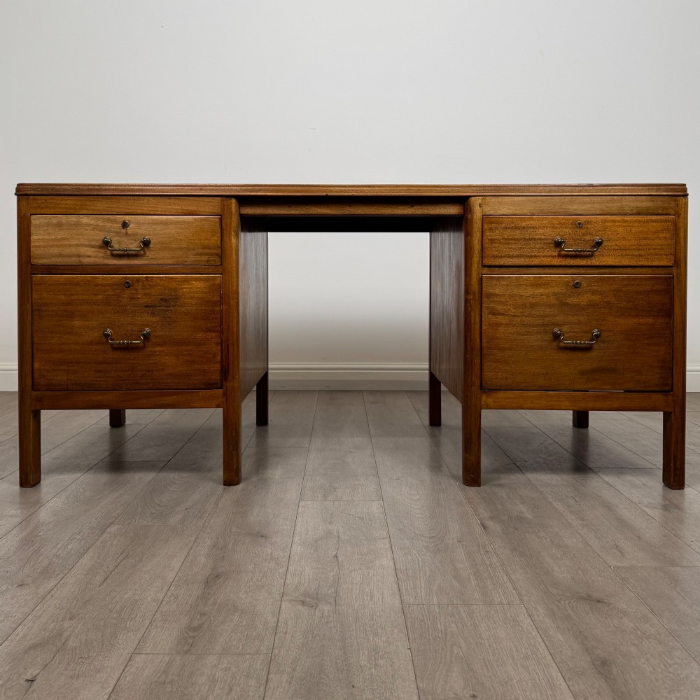 Vintage 20th Century Large Desk In Mahogany
