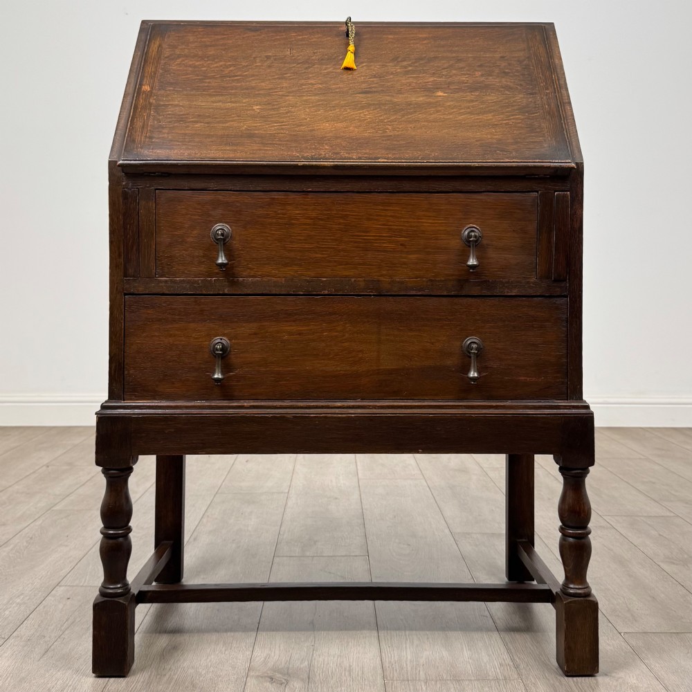Antique 20th Century Edwardian Bureau In Oak