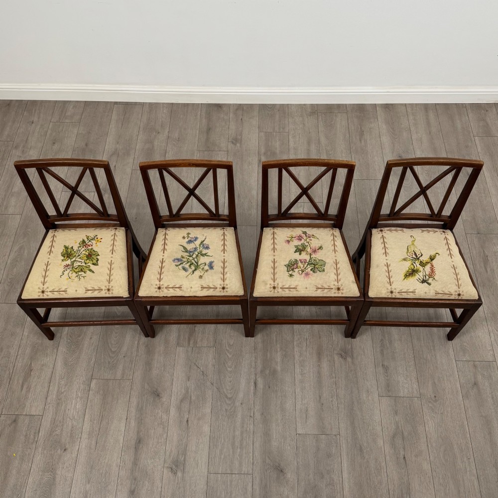 Antique 18th Century Georgian Set Of 4 Mahogany Dining Chairs View VII