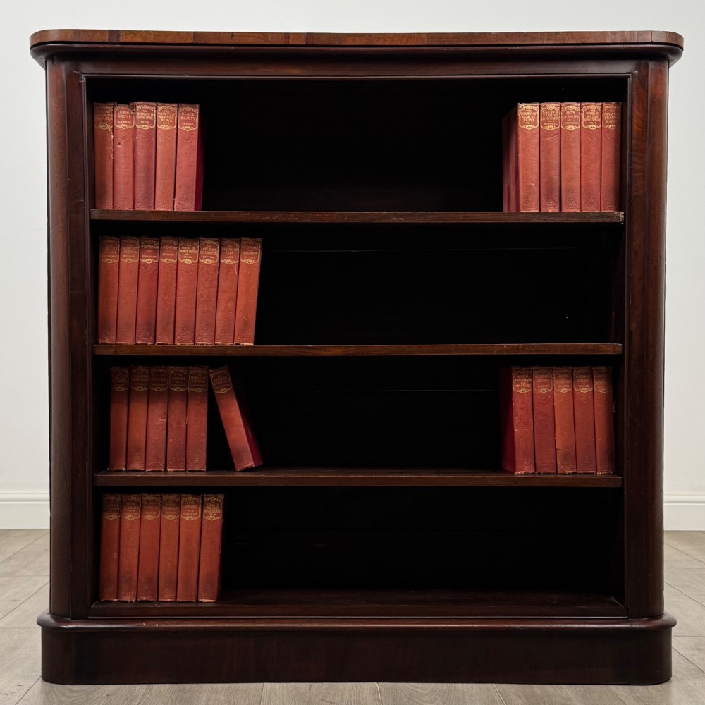 Antique 19th Century Victorian Open Bookcase In Mahogany