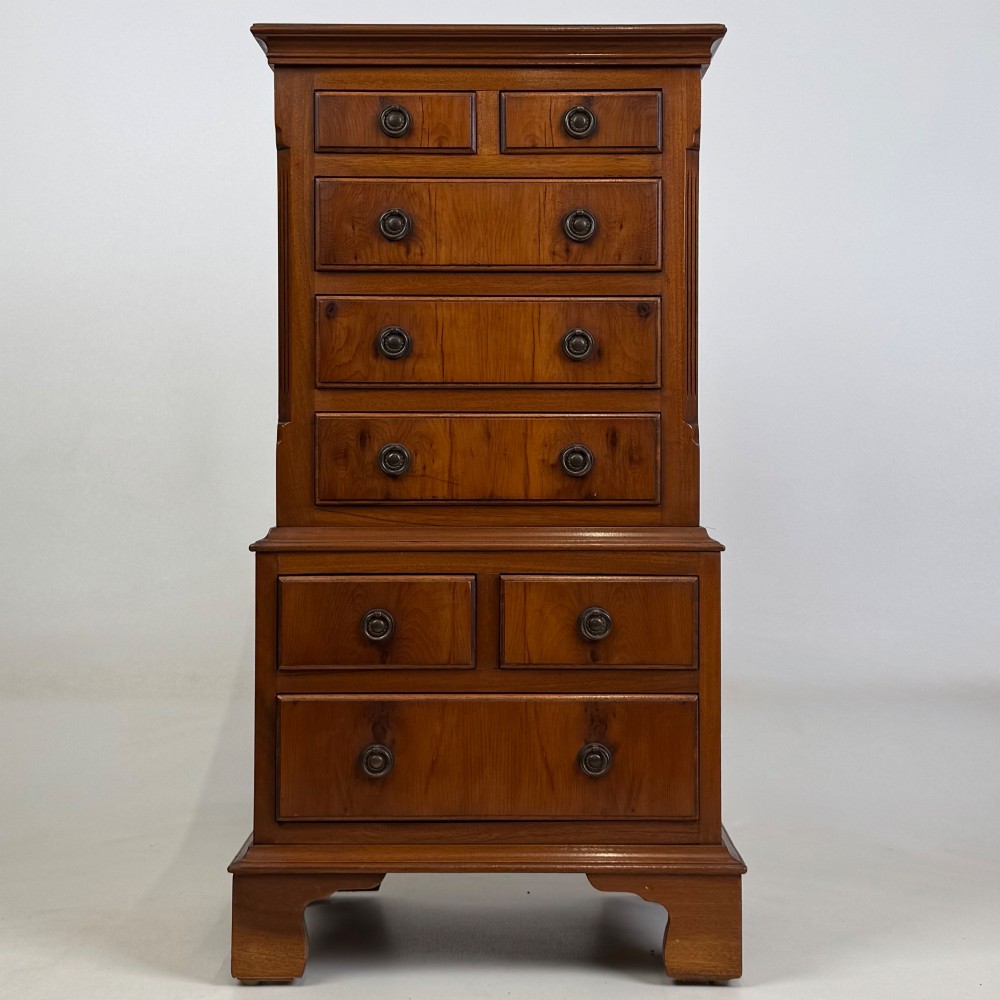 Antique 20th Century Small Chest Of Drawers In Yew Wood