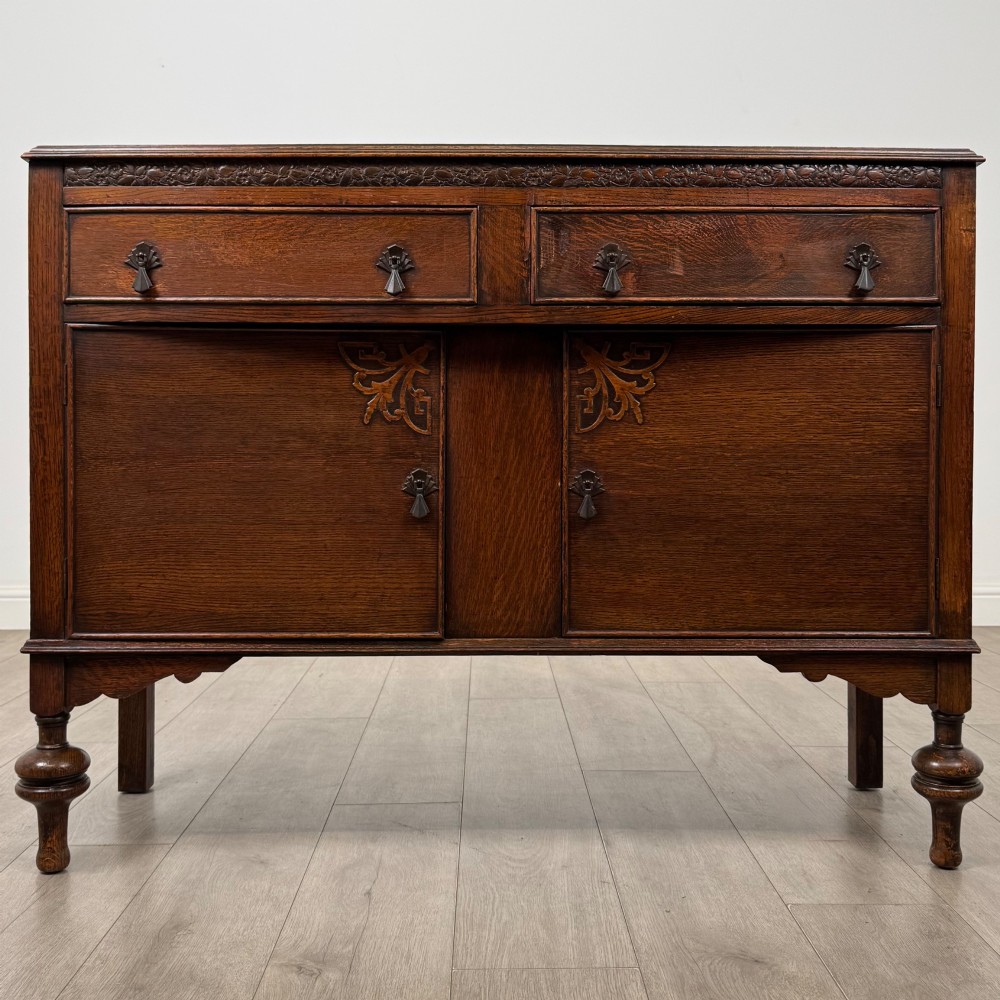 Antique 20th Century Carved Sideboard In Oak