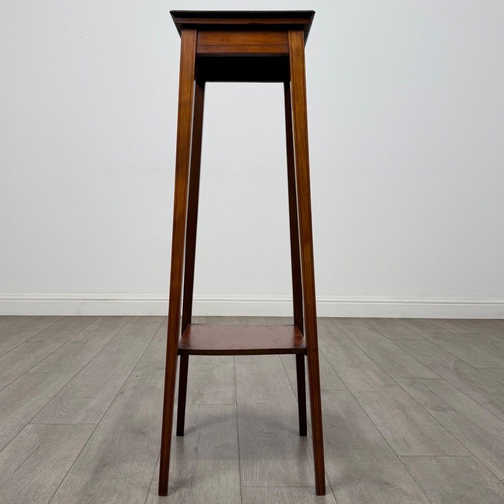 Antique 20th Century Edwardian Plant Stand In Satinwood
