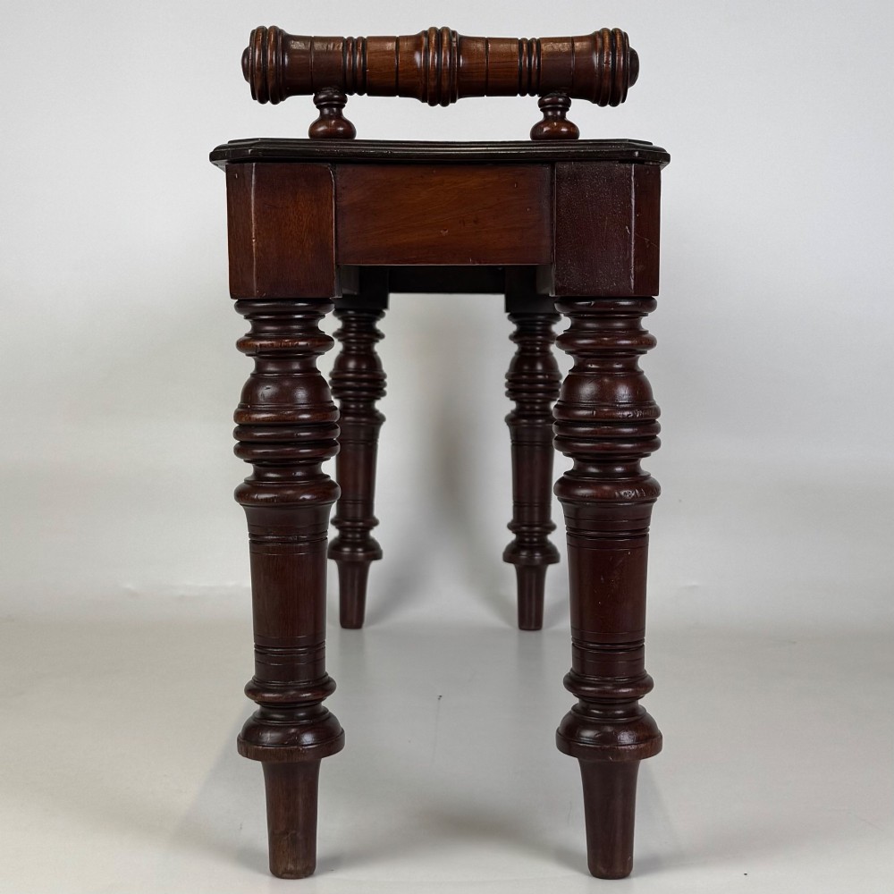 Antique 19th Century Small Victorian Hall Bench In Mahogany View III