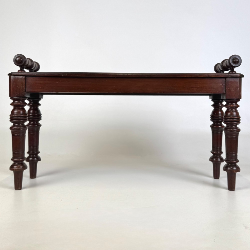 Antique 19th Century Small Victorian Hall Bench In Mahogany View V
