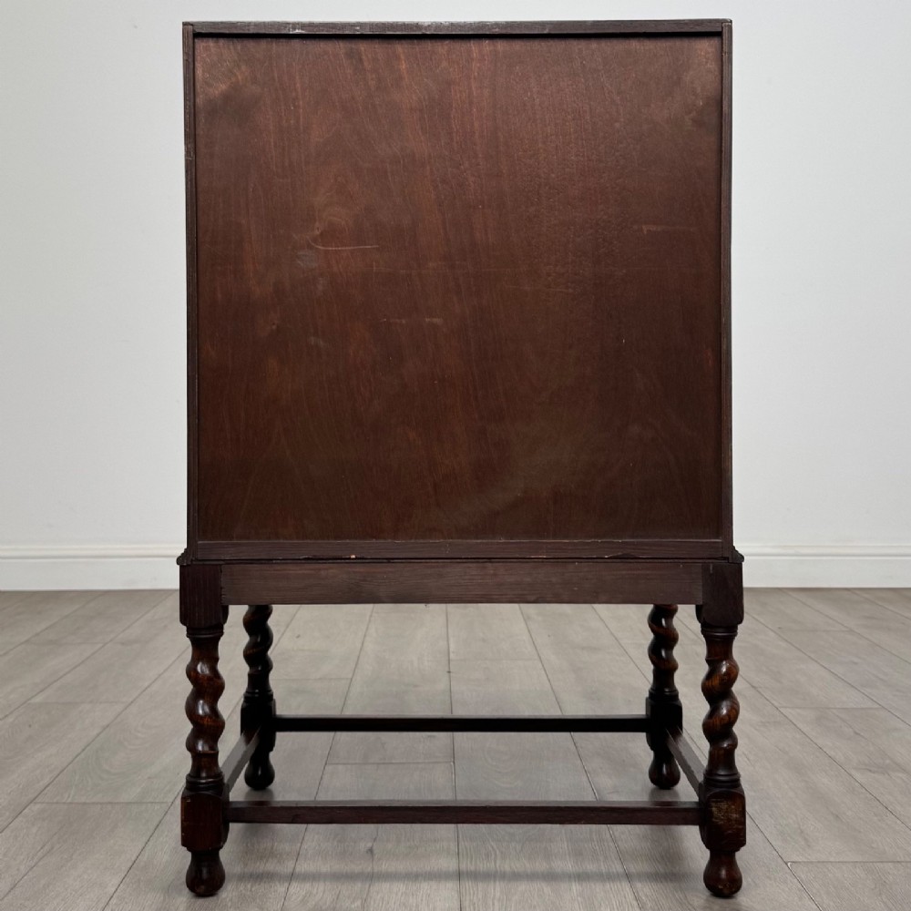 Antique Small Edwardian Oak Bureau | Barley Twist Legs | AF-6548 View VI