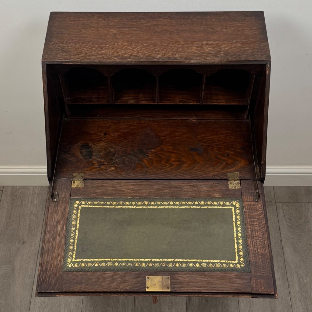 Antique Small Edwardian Oak Bureau | Barley Twist Legs | AF-6548 View XI