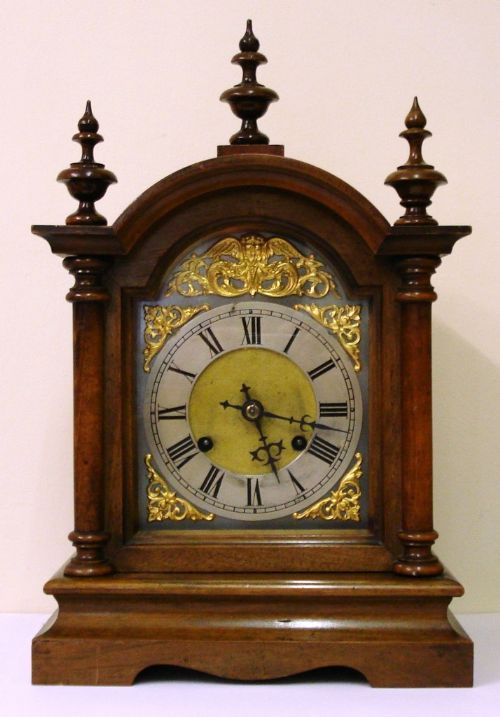 Wooden Cased 8 Day Bracket Clock