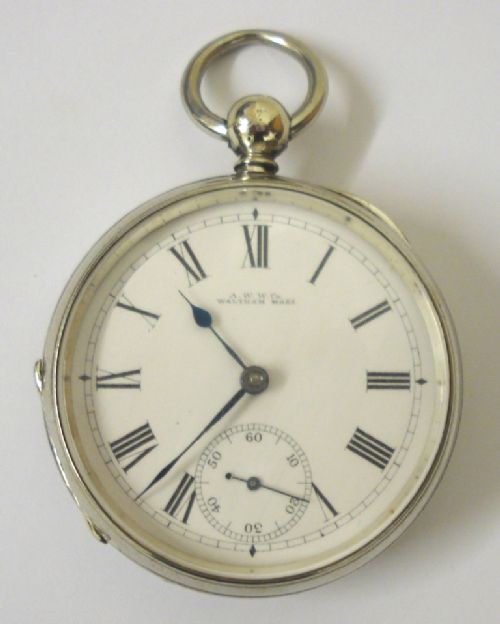 A.W.W & Co Waltham Nickel Cased Pocket Watch
