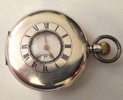 Swiss J.W. Benson Silver Cased Half Hunter
