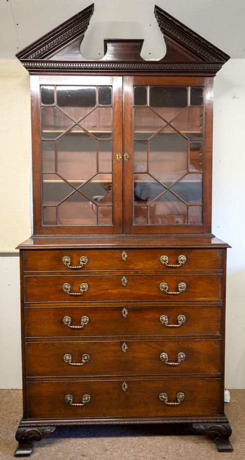 18th century mahogany secretaire bookcase - CATEGORY: ANTIQUE BOOKCASES - DATED 18TH CENTURY
