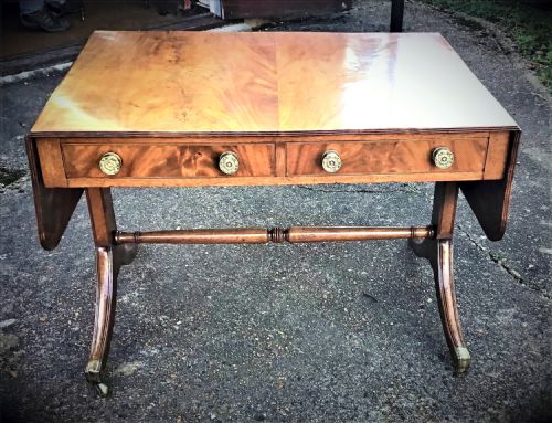 regencey mahogany sofa table - CATEGORY: ANTIQUE TABLES - DATED REGENCY