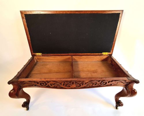 19TH CENTURY CARVED WALNUT STOOL - ADDITIONAL PHOTO 1