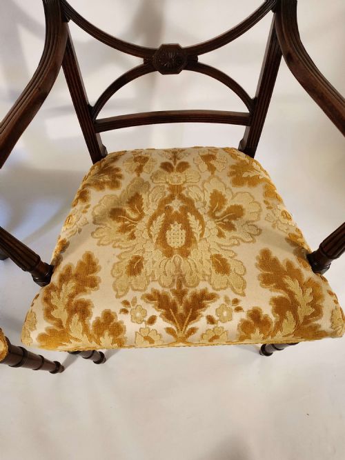 SET OF 8 SHERATON MAHOGANY DINING CHAIRS - ADDITIONAL PHOTO 4