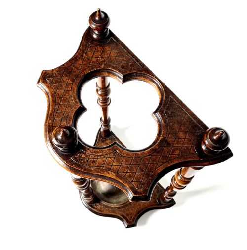 19TH CENTURY ITALIAN CARVED WALNUT STICK STAND - ADDITIONAL PHOTO 2