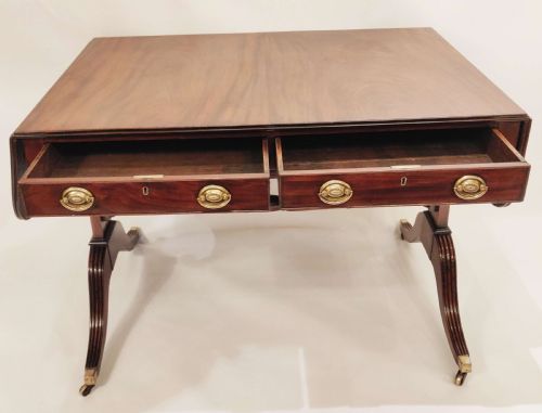 REGENCY MAHOGANY SOFA TABLE - ADDITIONAL PHOTO 3