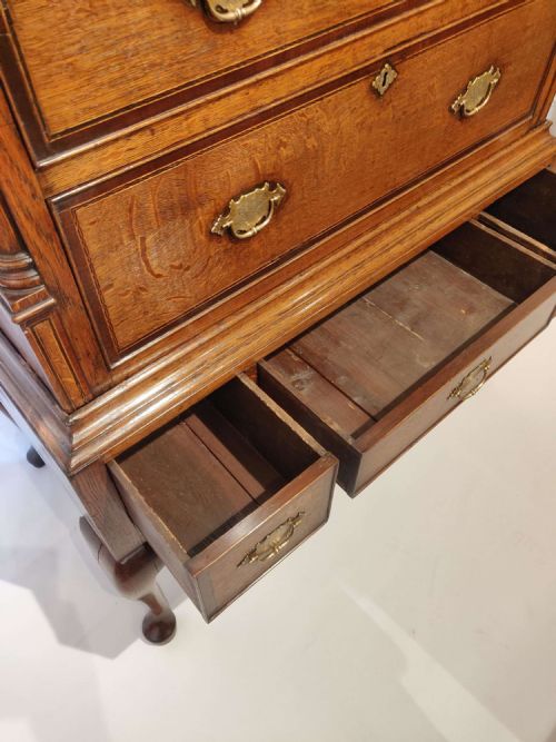 MID 18TH CENTURY OAK CHEST ON STAND - ADDITIONAL PHOTO 2