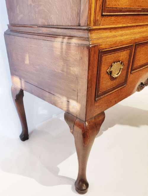 MID 18TH CENTURY OAK CHEST ON STAND - ADDITIONAL PHOTO 5