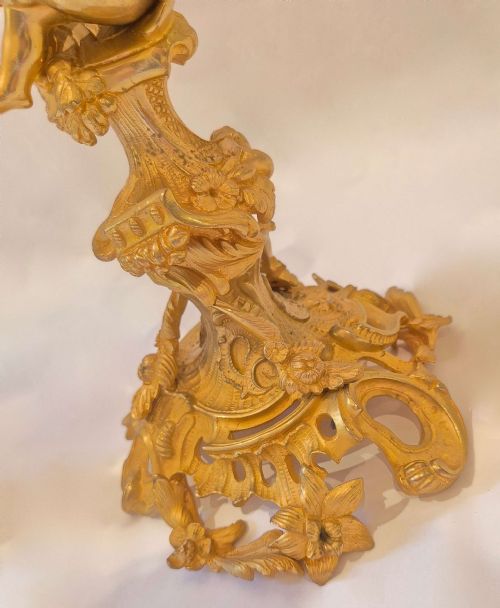 PAIR OF FRENCH ORMOLU CANDELABRA - ADDITIONAL PHOTO 1