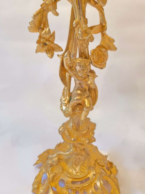 PAIR OF FRENCH ORMOLU CANDELABRA - ADDITIONAL PHOTO 3
