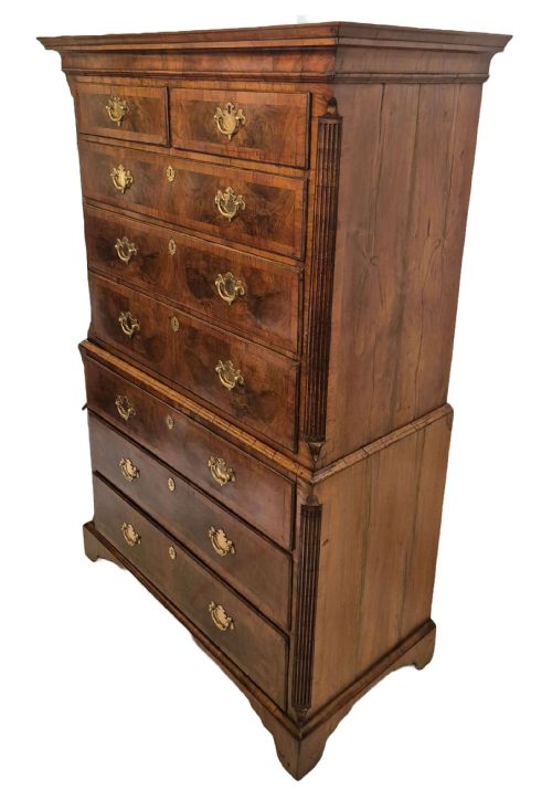 QUEEN ANNE BURR WALNUT TALLBOY - ADDITIONAL PHOTO 1
