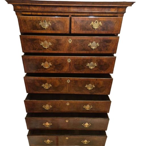 QUEEN ANNE BURR WALNUT TALLBOY - ADDITIONAL PHOTO 2