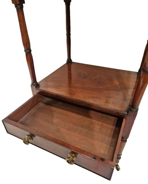 GEORGIAN MAHOGANY THREE TIER WHATNOT - ADDITIONAL PHOTO 1