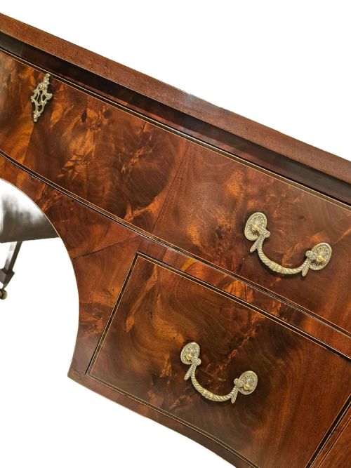 MAHOGANY SERPENTINE FRONTED SERVING TABLE - ADDITIONAL PHOTO 4
