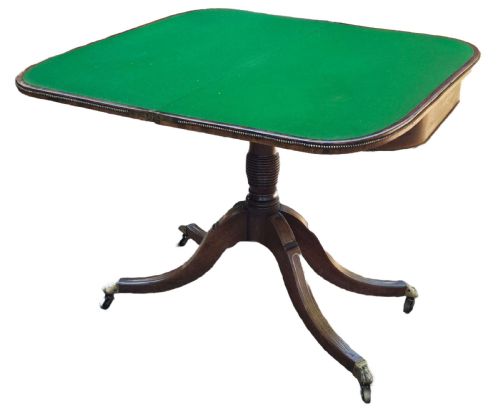 REGENCY BRASS INLAID CARD TABLE - ADDITIONAL PHOTO 1