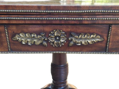 REGENCY BRASS INLAID CARD TABLE - ADDITIONAL PHOTO 3