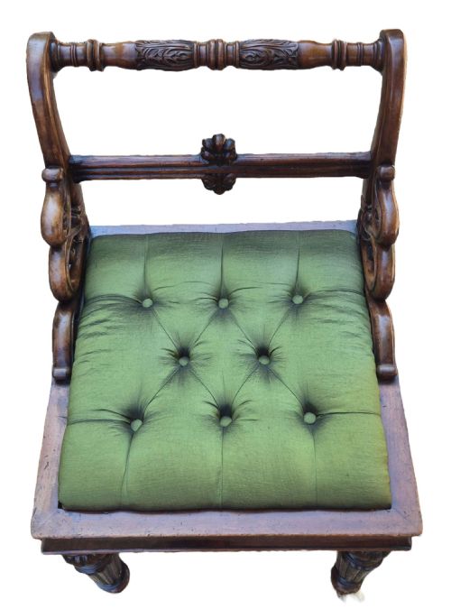 AN EXTREMELY RARE ROSEWOOD HARPISTS CHAIR - ADDITIONAL PHOTO 2