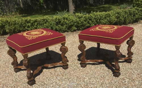 PAIR OF MID 19TH CENTURY STOOLS - ADDITIONAL PHOTO 2