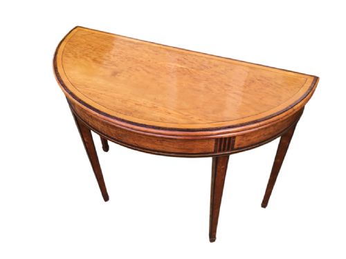 SHERATON DEMILUNE CARD TABLE - ADDITIONAL PHOTO 1