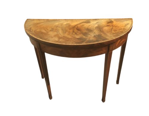 SHERATON MAHOGANY DEMI LUUNE CARD TABLE - ADDITIONAL PHOTO 2