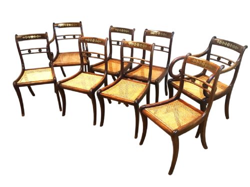 eight regency rosewood chairs - CATEGORY: ANTIQUE CHAIRS - DATED 19TH CENTURY