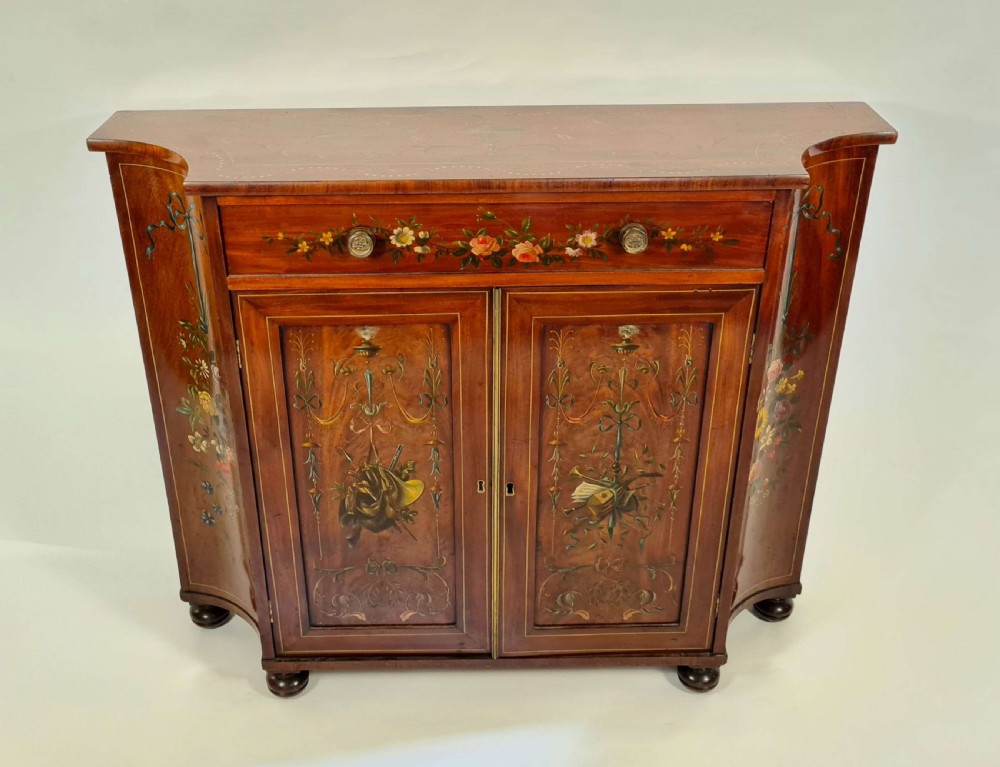 Sheraton Style Decorated Side Cabinet