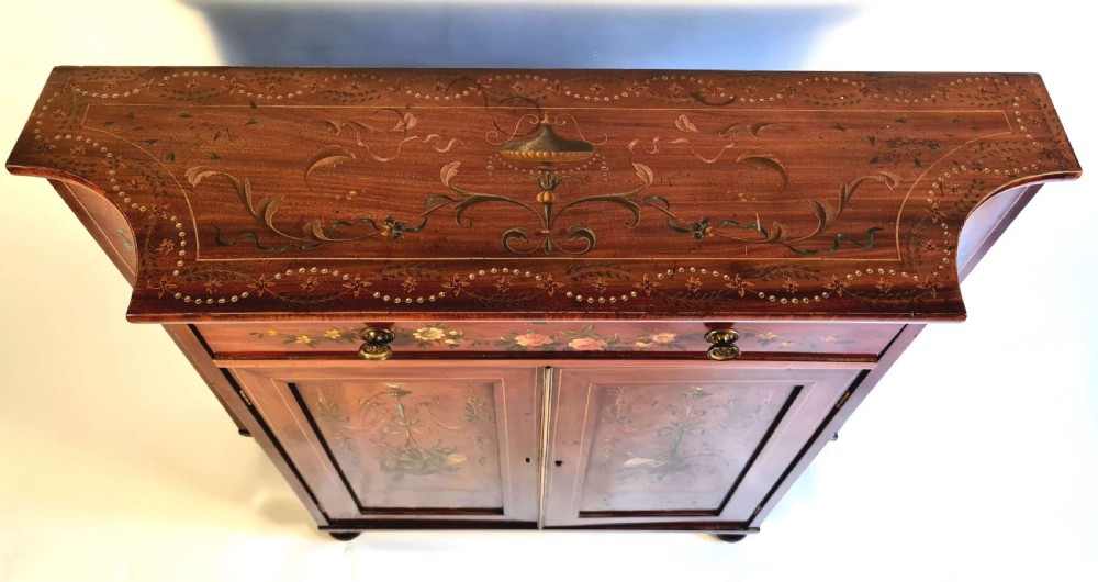 Sheraton Style Decorated Side Cabinet View II