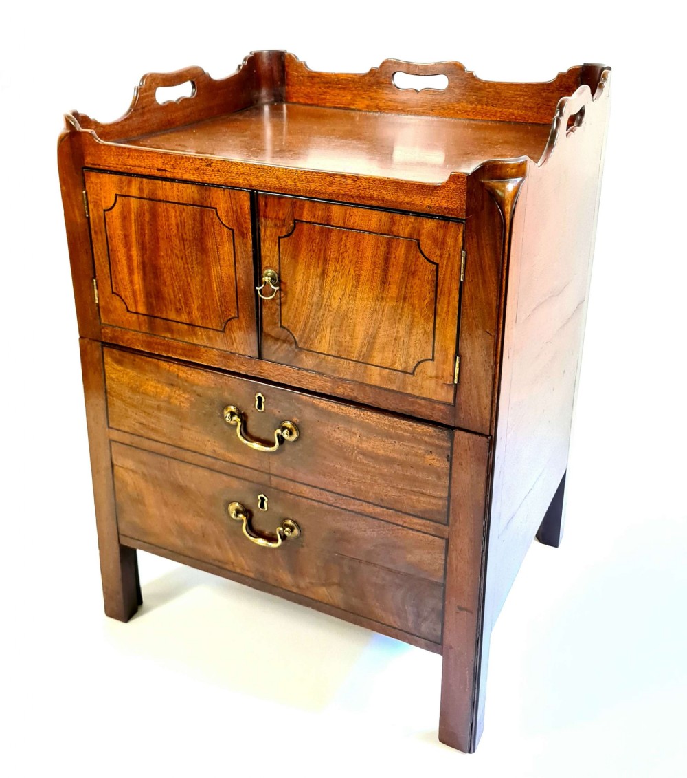 18th Century Mahogany Tray Top Commode